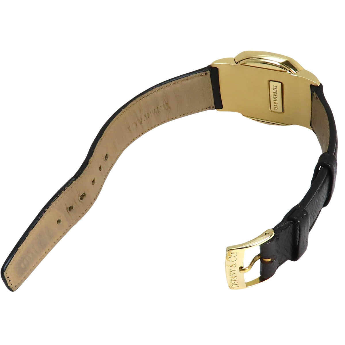 Dual Time Yellow Gold/Leather Quartz Silver