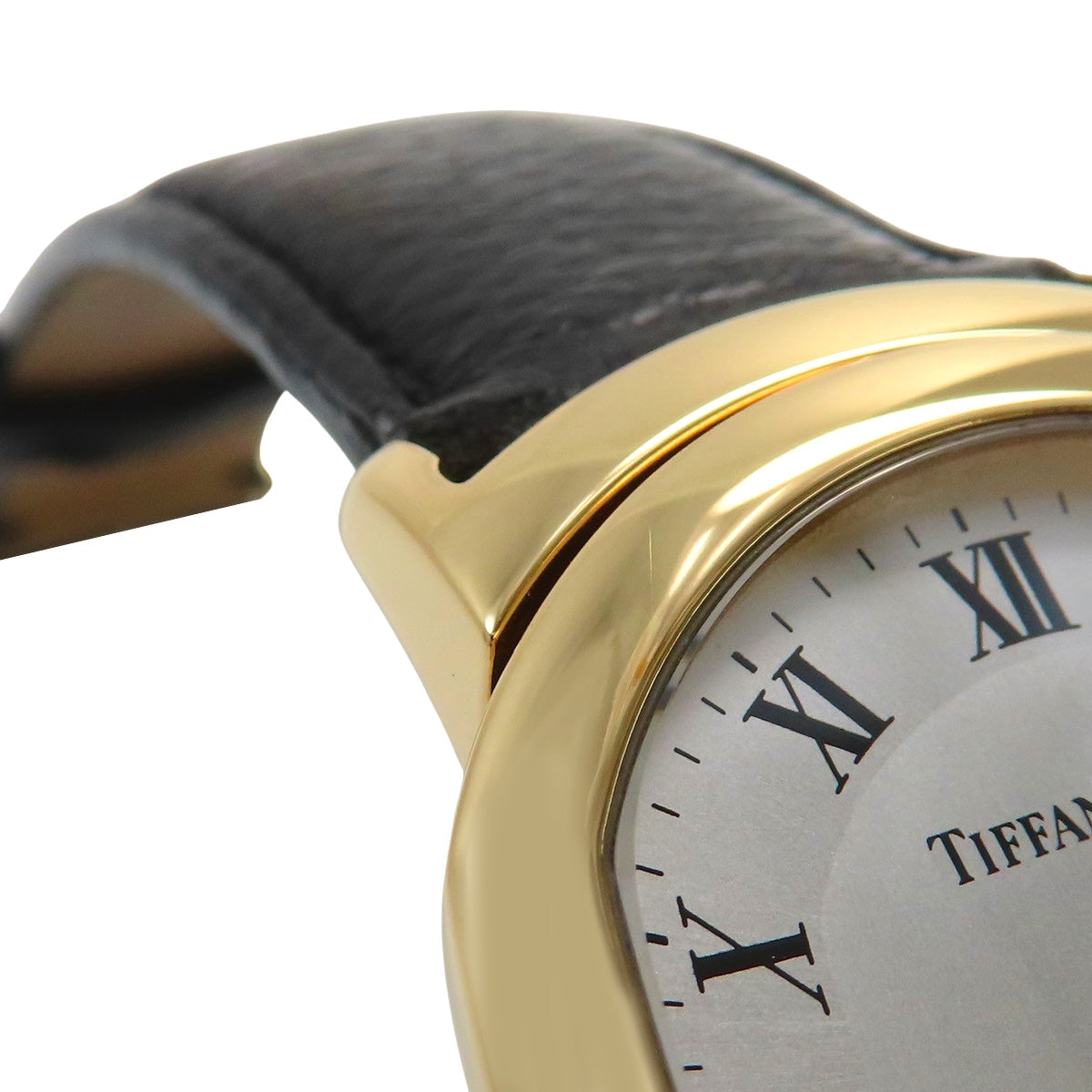 Dual Time Yellow Gold/Leather Quartz Silver