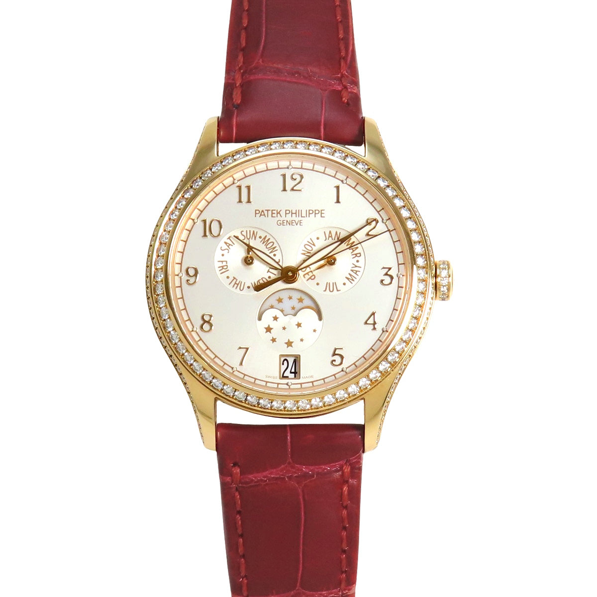 年历腕表 4947R-001 K18 黄金 YG 自动上链 2020年1月购入 白色 红色