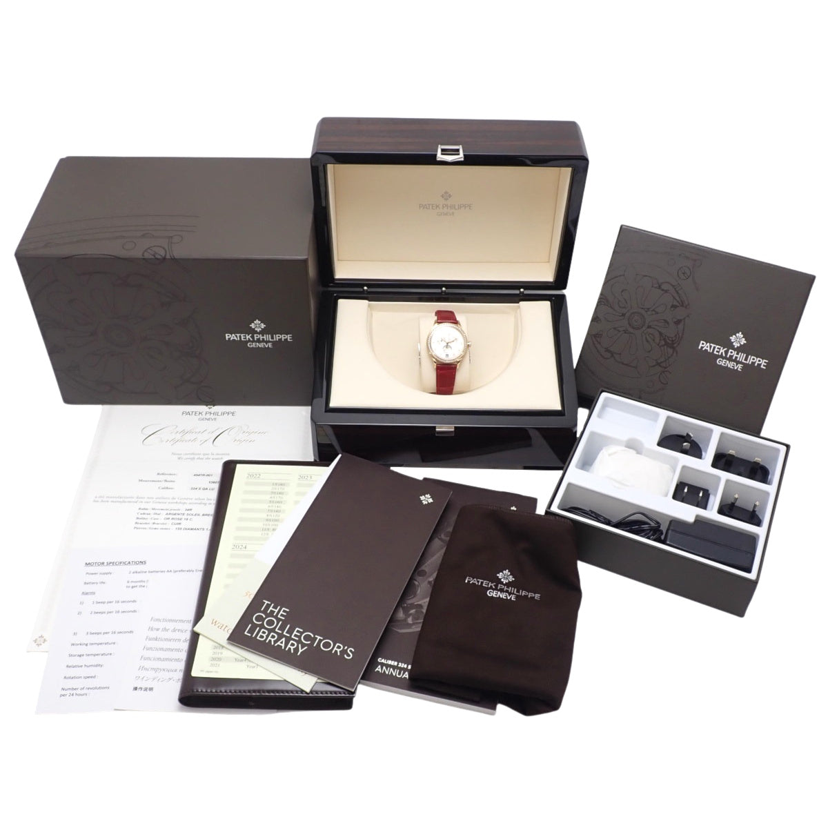 年历腕表 4947R-001 K18 黄金 YG 自动上链 2020年1月购入 白色 红色