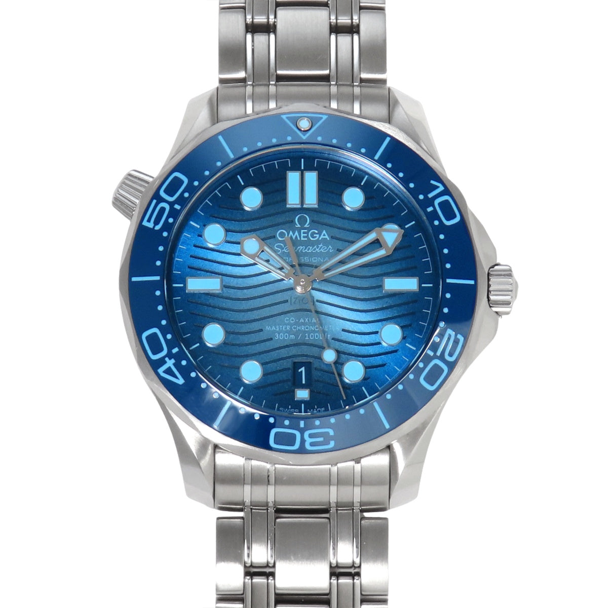 210.30.42.20.03.003 海马系列300米潜水表 不锈钢 自动上链 蓝色