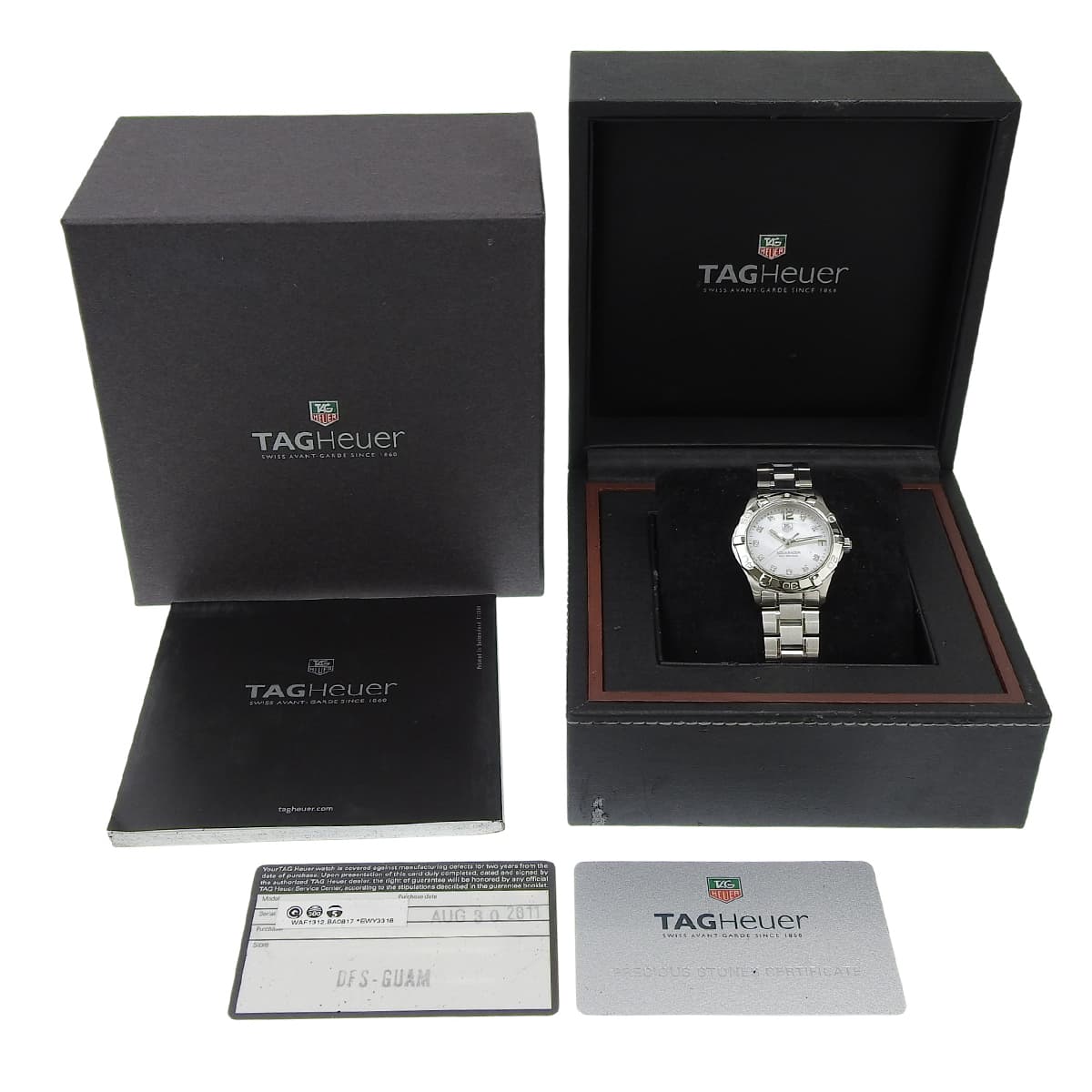 アクアレーサー WAF1312.BA0817 SS シェル文字盤 10PD クオーツ レディース