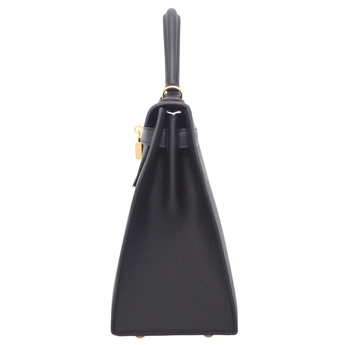 Kelly 28 (Exterior Stitched) Epsom Leather, Black, Gold Hardware, Y Stamp