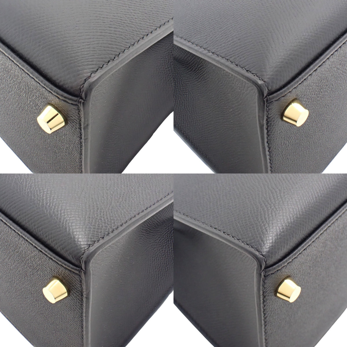 Kelly 28 (Exterior Stitched) Epsom Leather, Black, Gold Hardware, Y Stamp