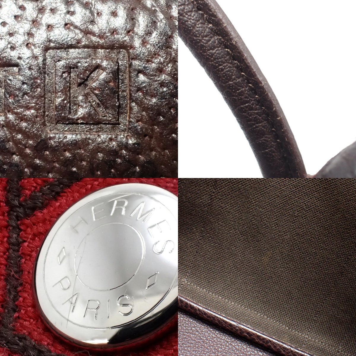 花园派对 PM Toile Saucer Buffle 钯金五金件 Rouge Garance 银色五金件 K 印章