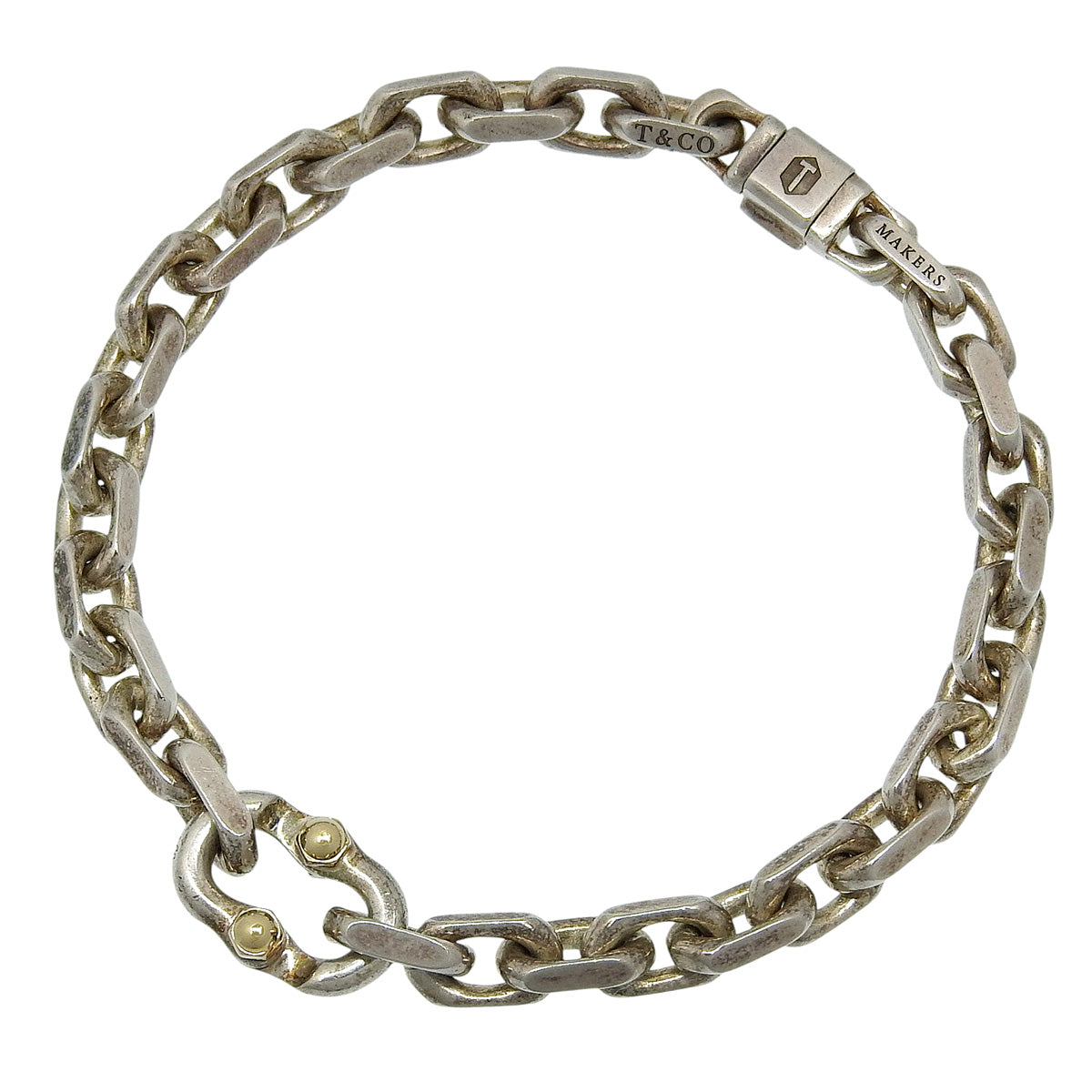MAKERS Narrow Bracelet, Sterling Silver 925, with 18K Yellow Gold (YG)