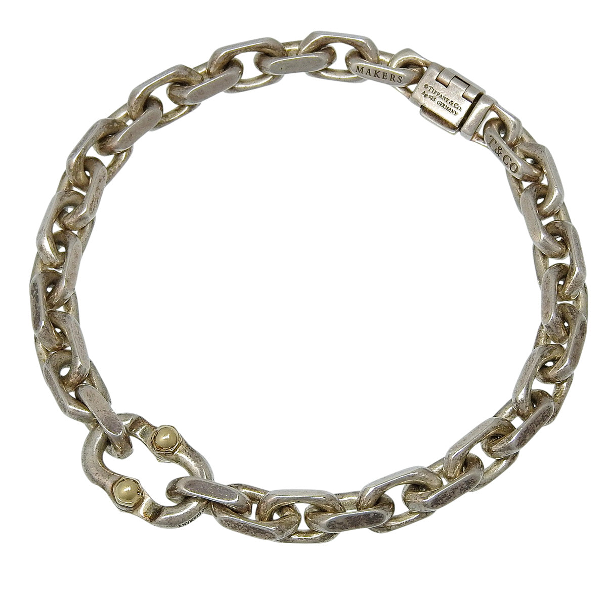 MAKERS Narrow Bracelet, Sterling Silver 925, with 18K Yellow Gold (YG)