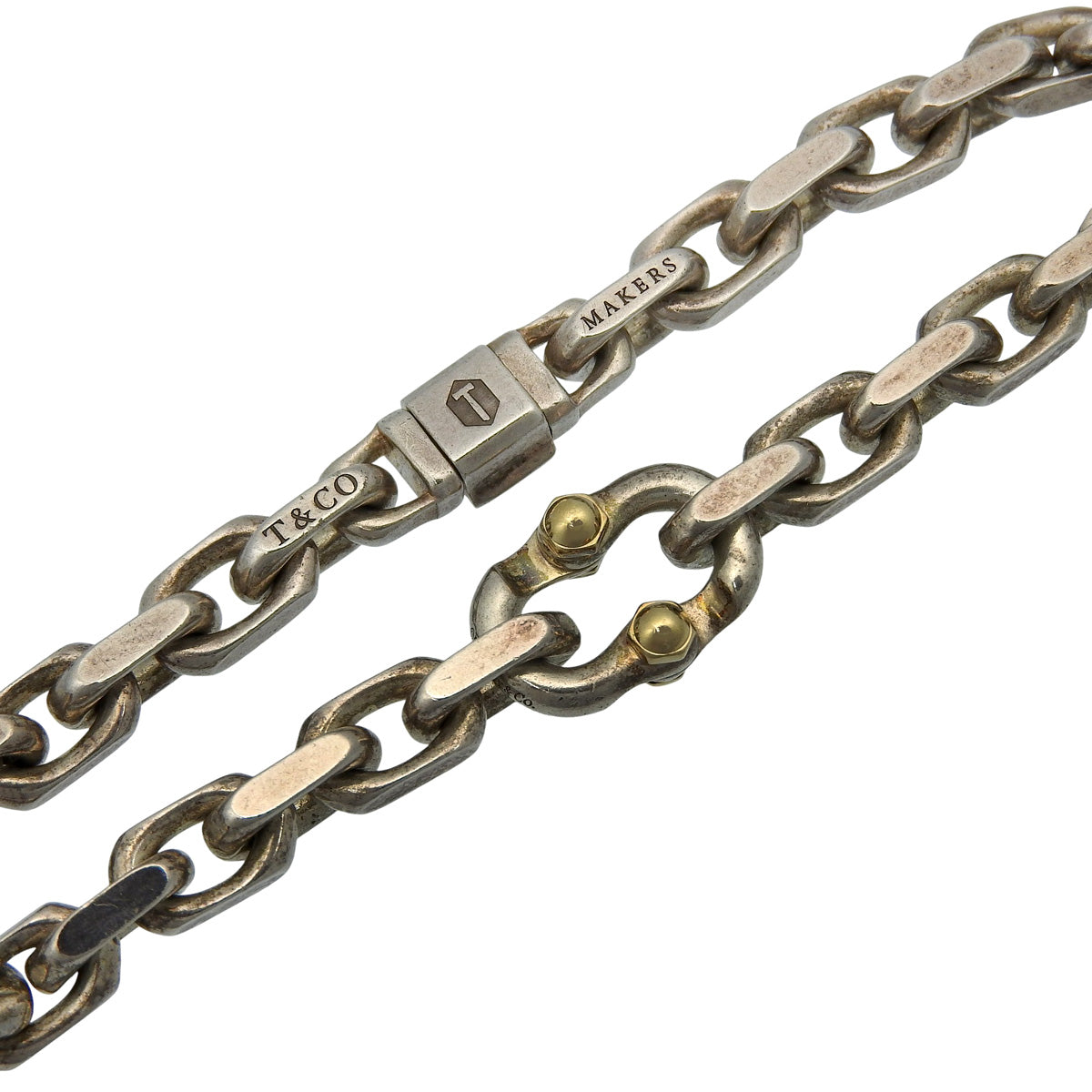 MAKERS Narrow Bracelet, Sterling Silver 925, with 18K Yellow Gold (YG)