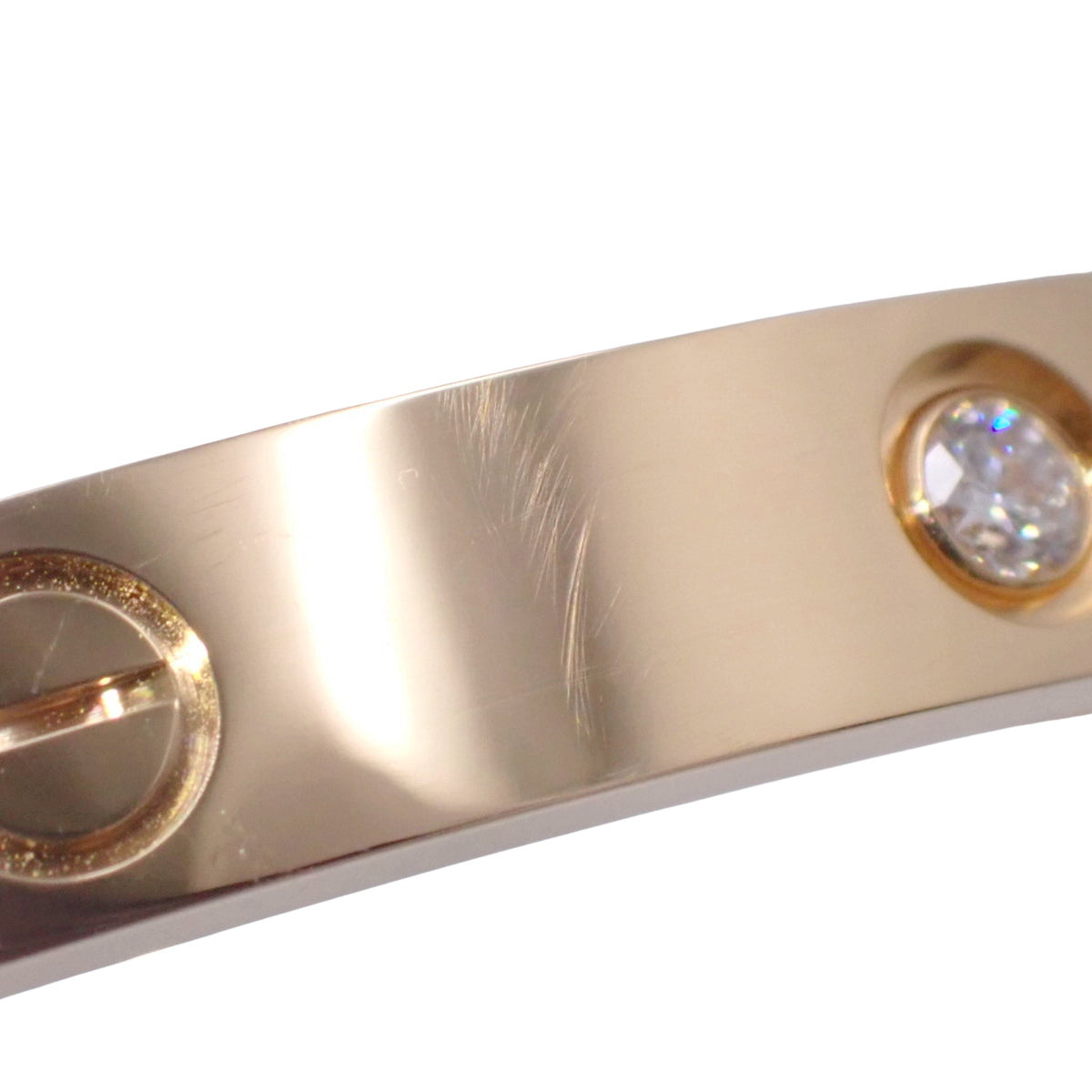 Love Bracelet Classic Model 4 Diamonds K18 Pink Gold PG Love Bracelet 4PD
