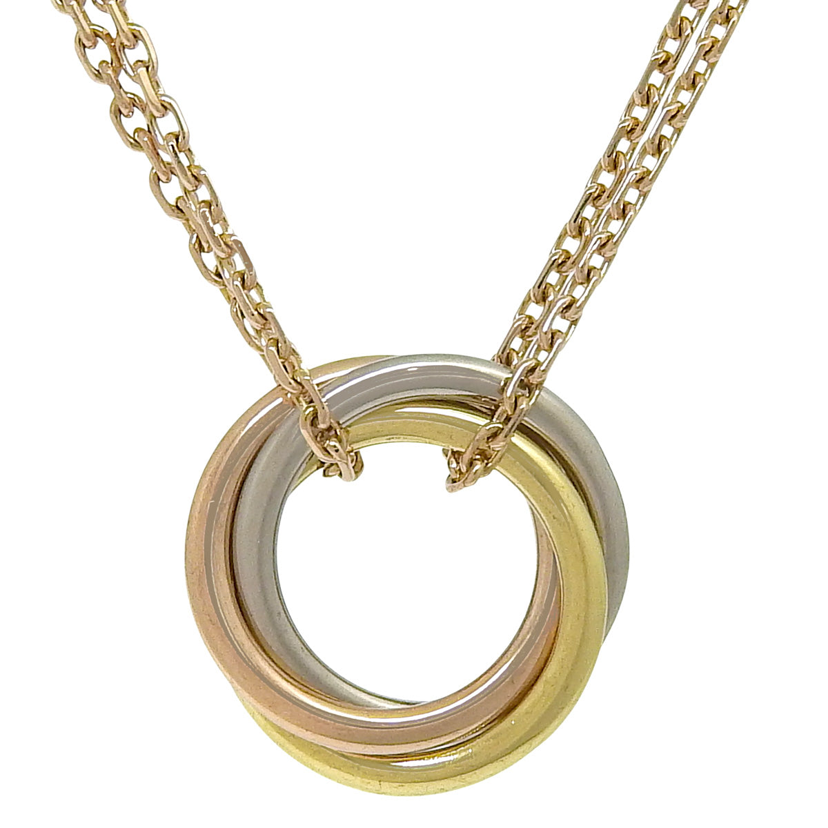 甜美三位一体项链,采用黄金、玫瑰金和白金(18K)制成