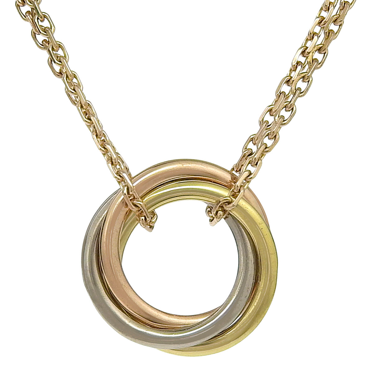 甜美三位一体项链,采用黄金、玫瑰金和白金(18K)制成