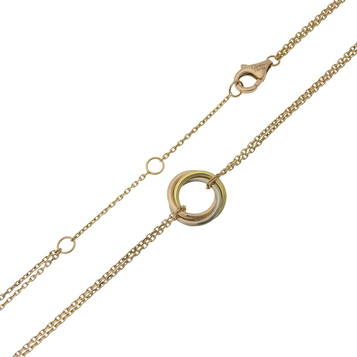 Sweet Trinity Necklace in Yellow Gold, Pink Gold, and White Gold (18K)