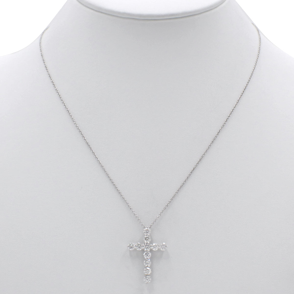 Diamond Cross Pendant, Large Diamond, Pt950 Platinum, 11PD