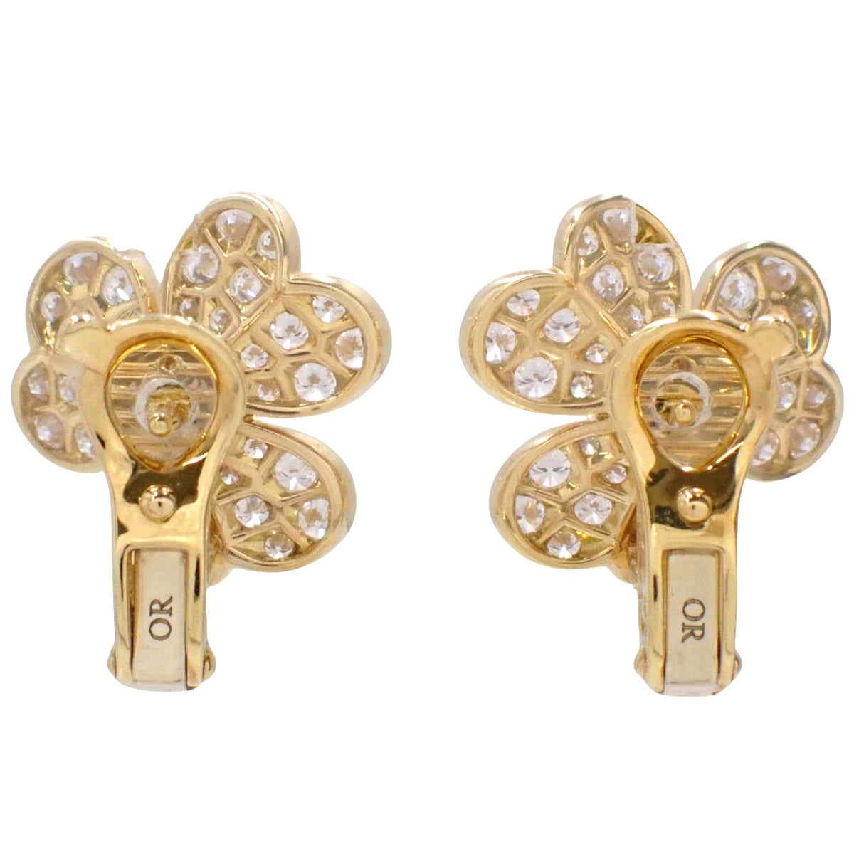 Frivole earrings, small model, diamonds, 18K yellow gold, YG