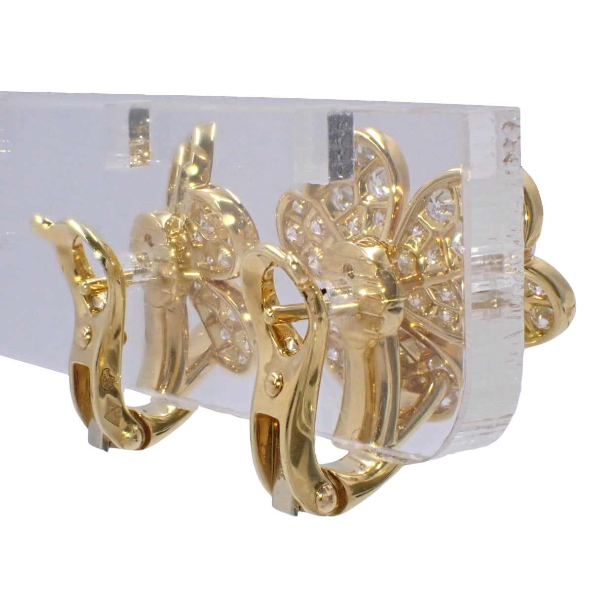 Frivole earrings, small model, diamonds, 18K yellow gold, YG