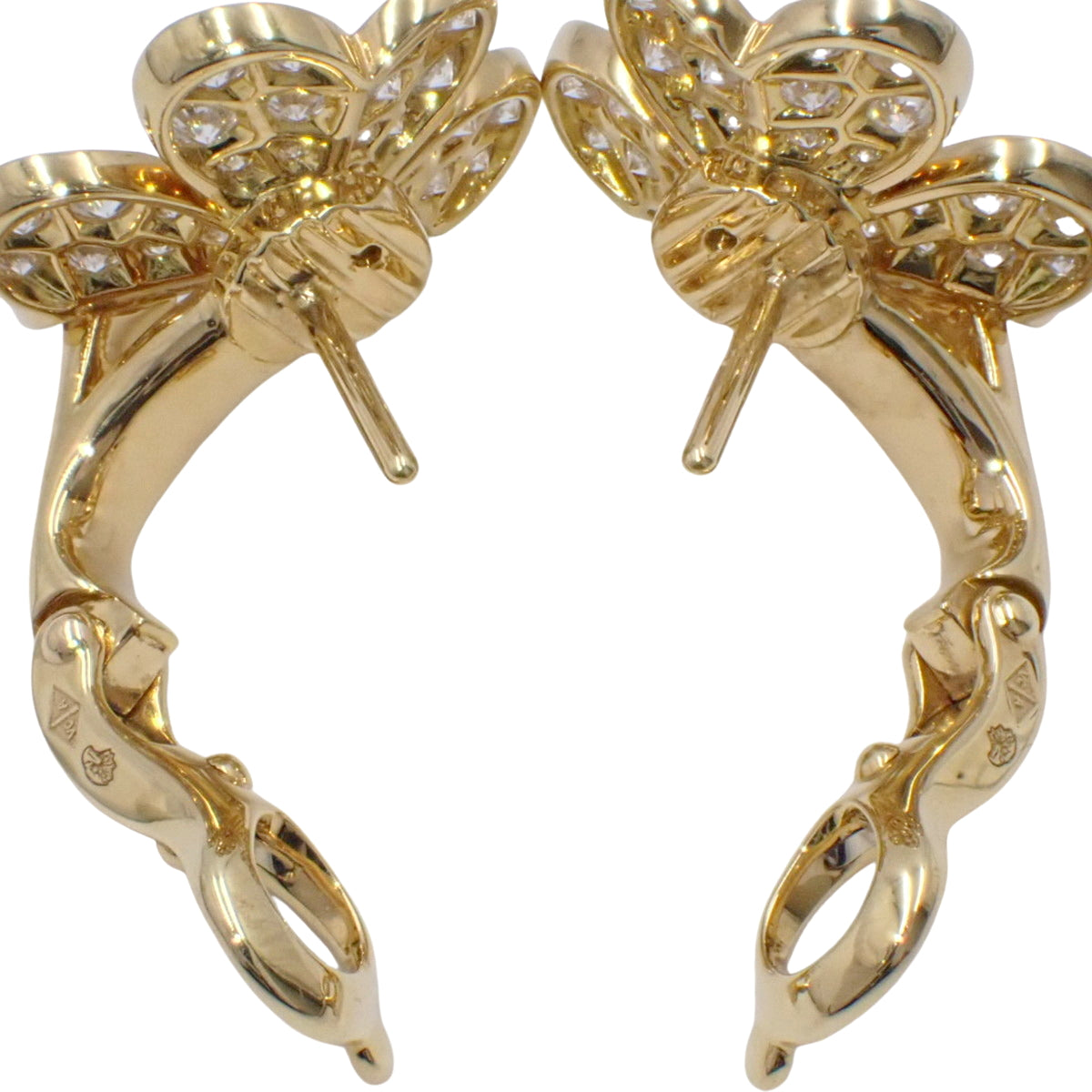 Frivole earrings, small model, diamonds, 18K yellow gold, YG
