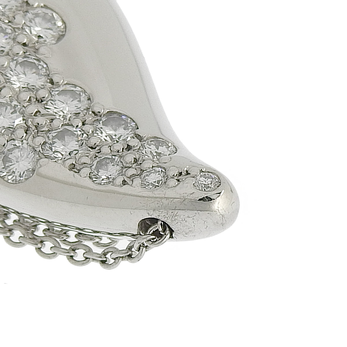 铂金(Pt950)镶钻水滴形吊坠