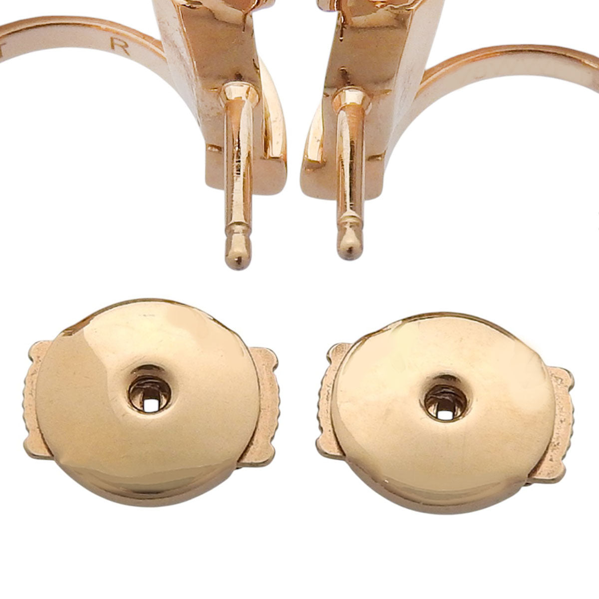 B.zero1 Earrings 346464 K18 Pink Gold PG White Ceramic