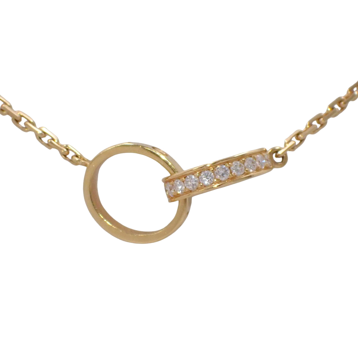 Love Necklace, Semi-Pavé Diamond, 18K Pink Gold, PG, Baby Love