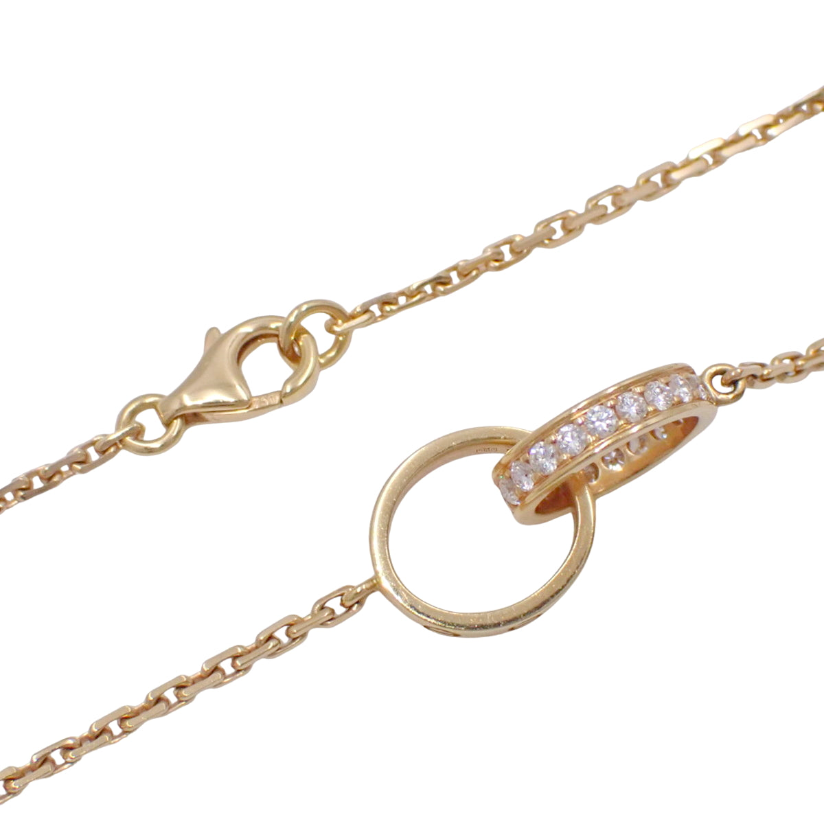 Love ネックレス セミパヴェ ダイヤモンド K18 ピンクゴールド PG ベビーラブ