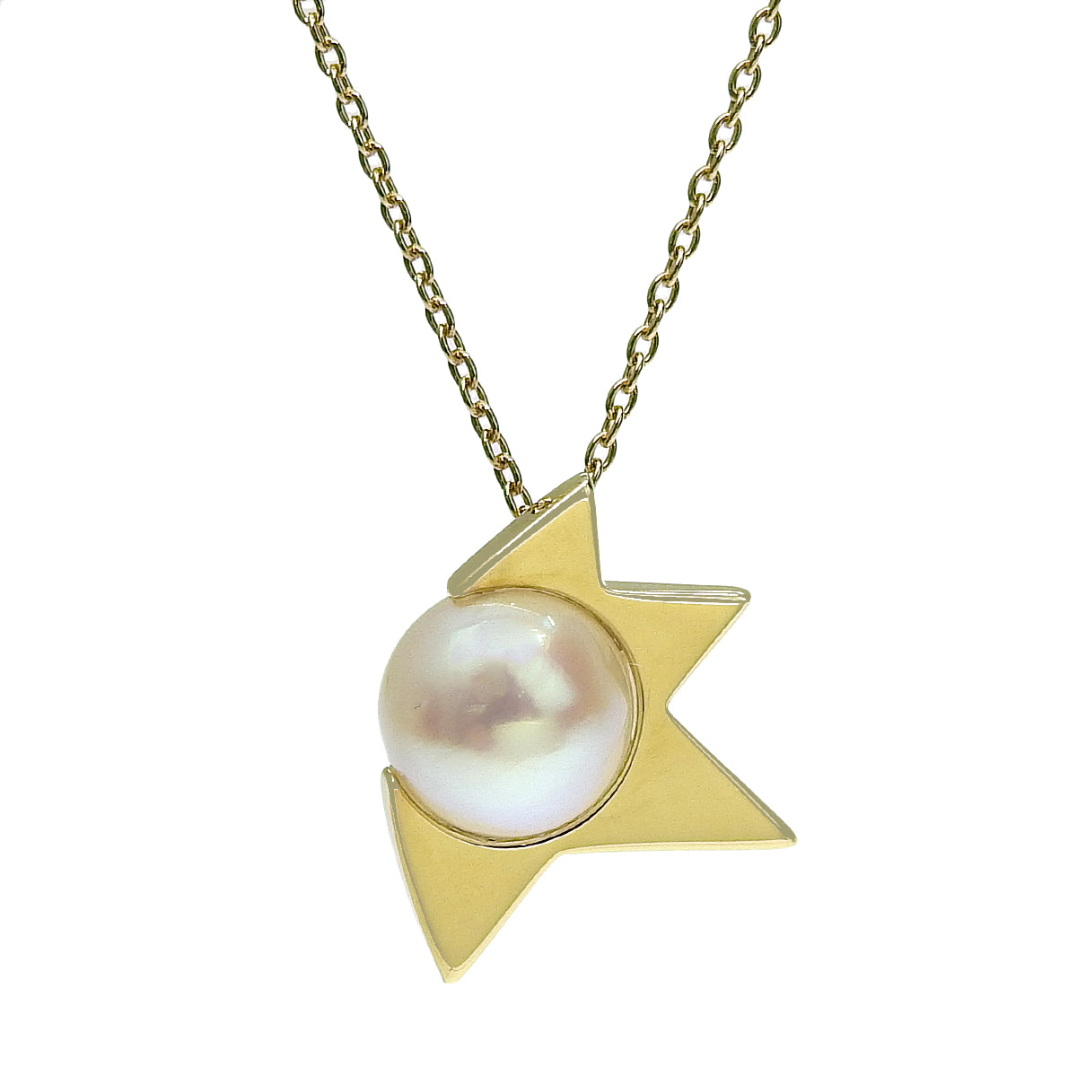 Comet Pearl Necklace, Pearl, Yellow Gold (18K YG)