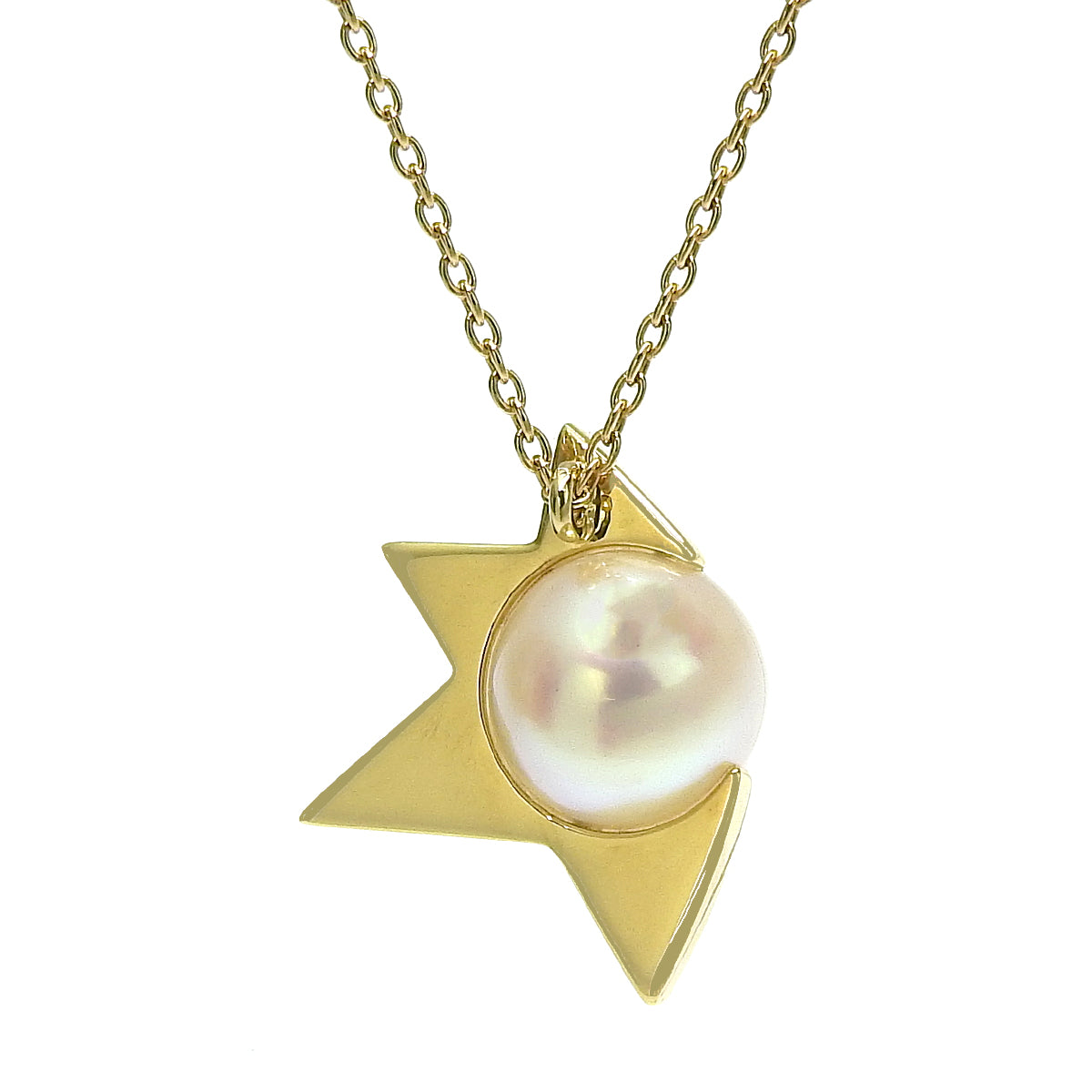 Comet Pearl Necklace, Pearl, Yellow Gold (18K YG)