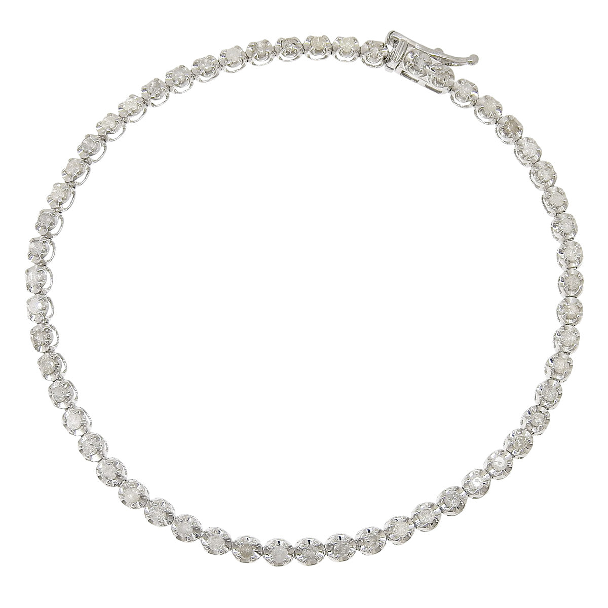 Diamond Tennis Bracelet, White Gold (K18WG)
