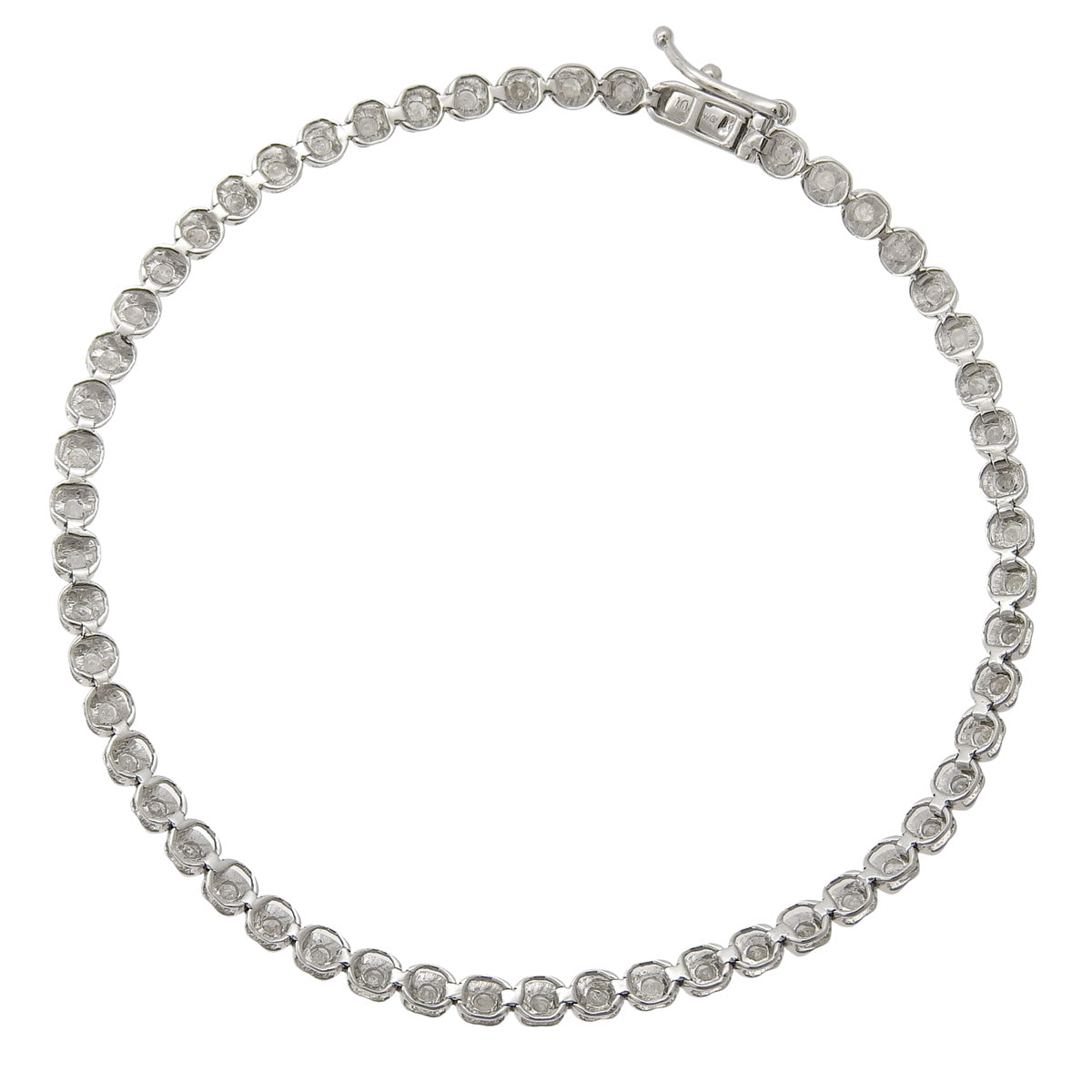 Diamond Tennis Bracelet, White Gold (K18WG)