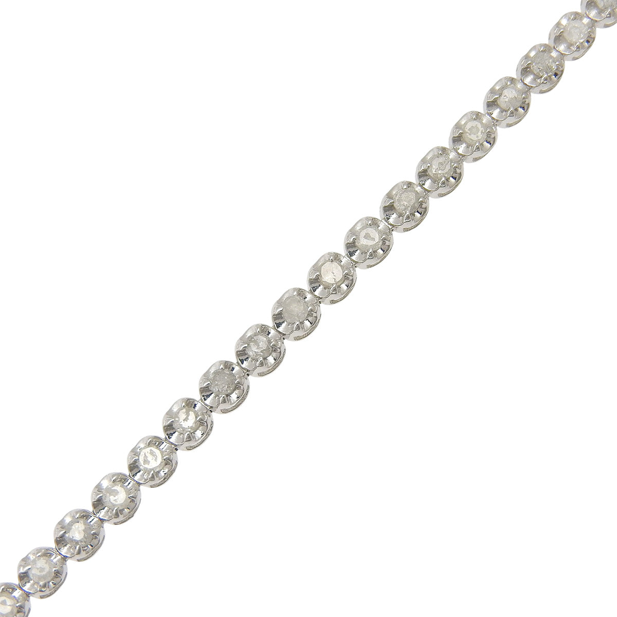 白金(18KWG)钻石网球手链