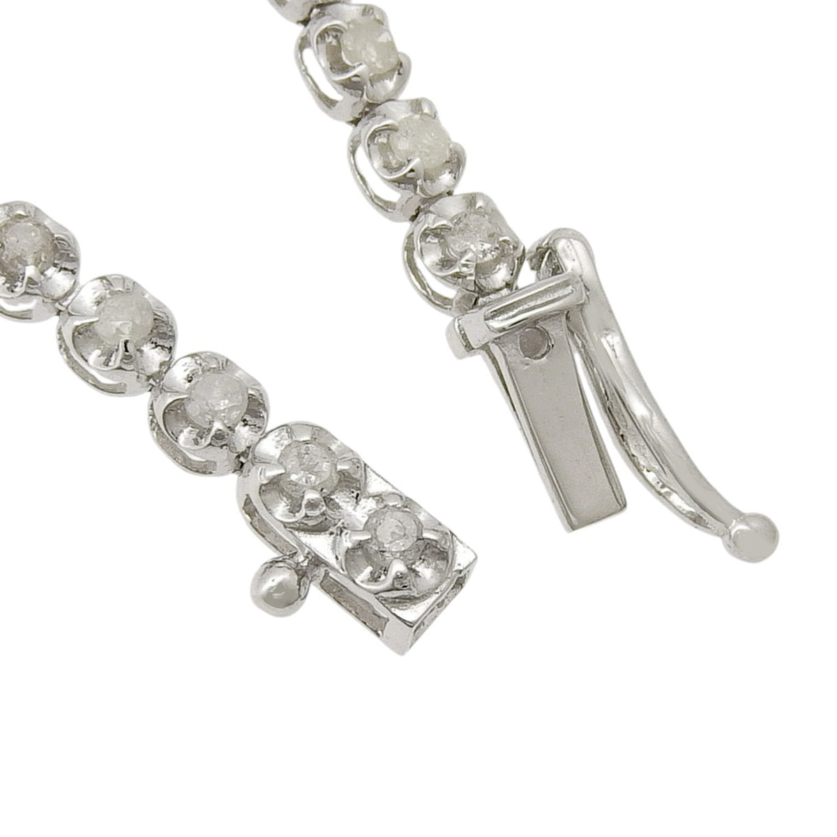 白金(18KWG)钻石网球手链