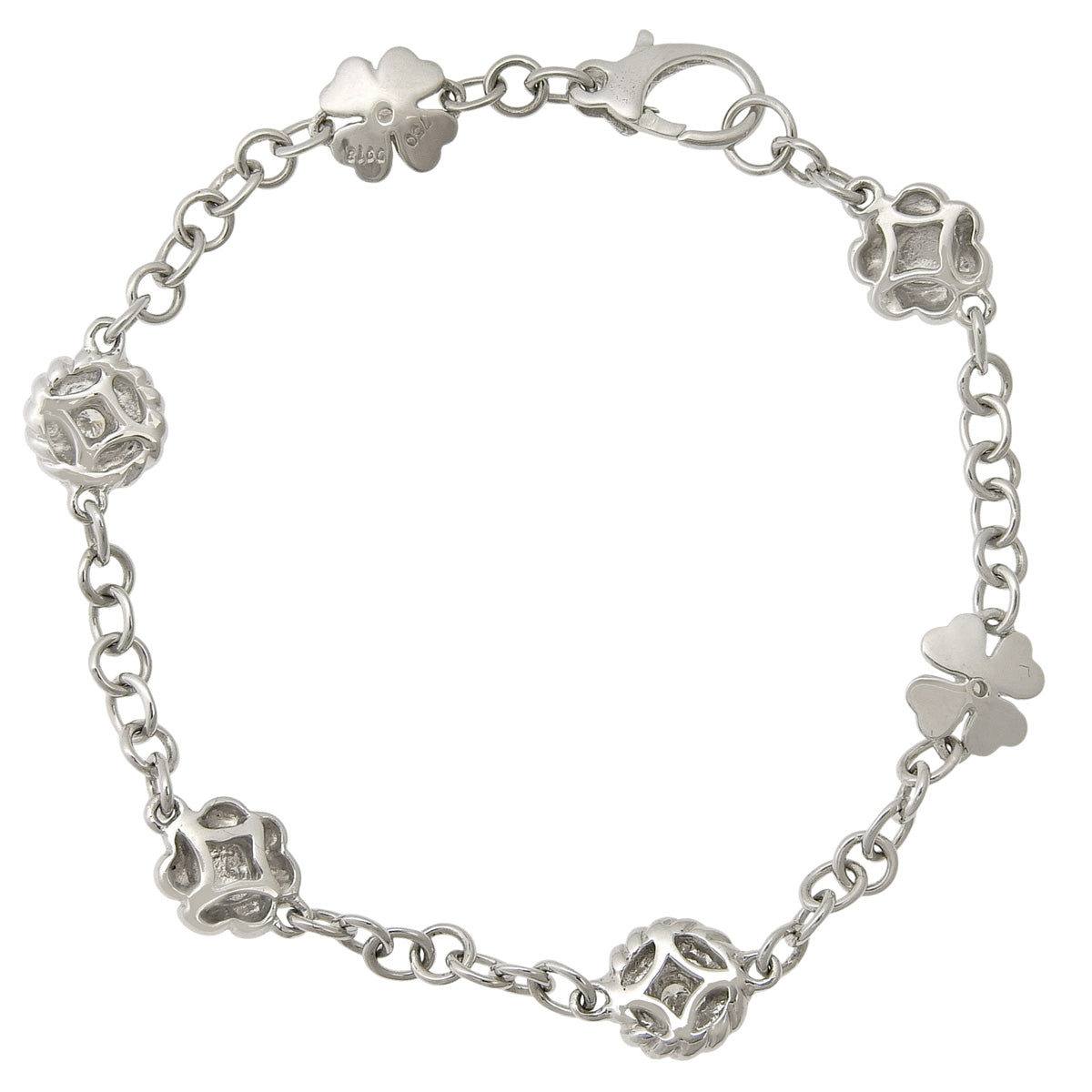 Diamond Flower Bracelet D0.13 K18 White Gold WG