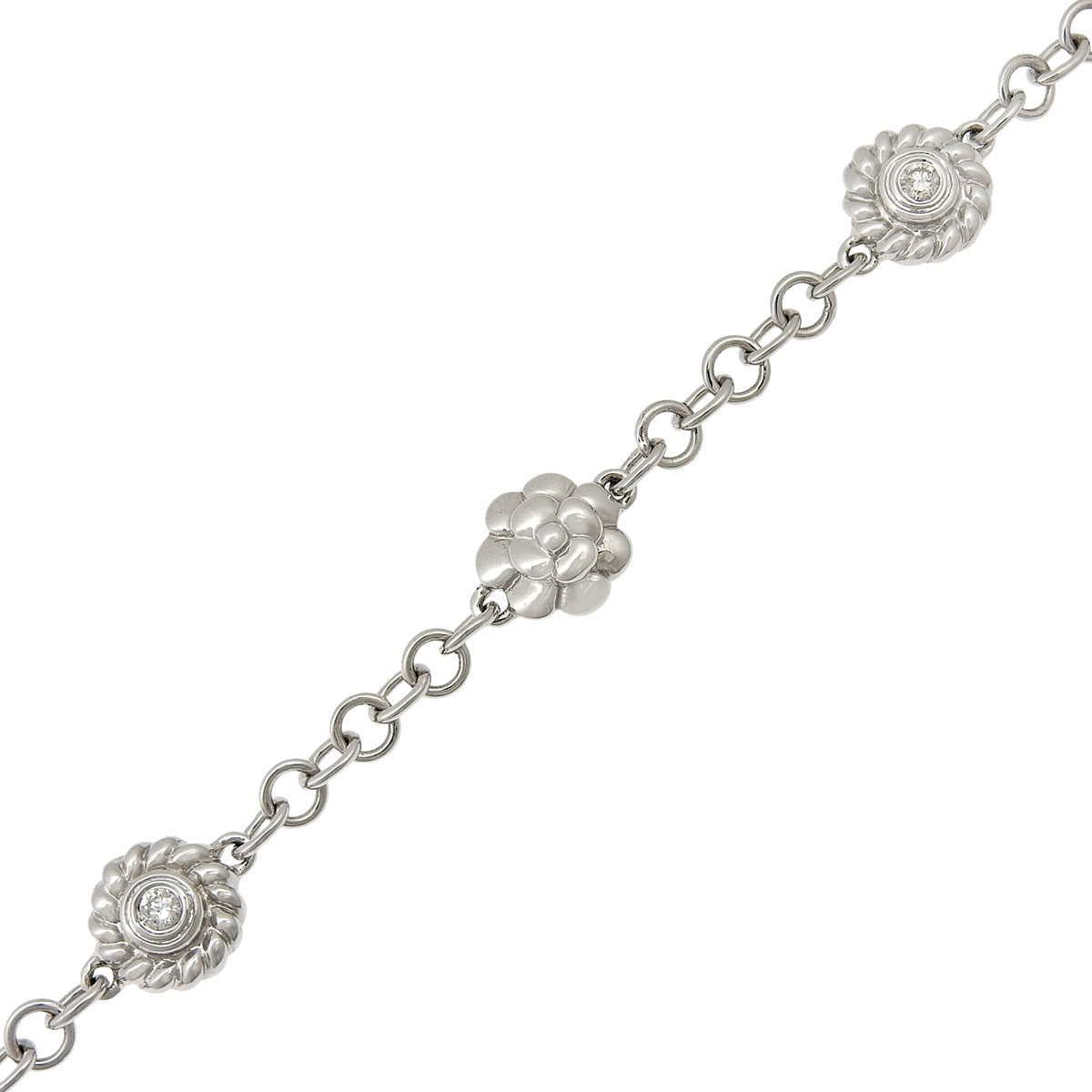 Diamond Flower Bracelet D0.13 K18 White Gold WG