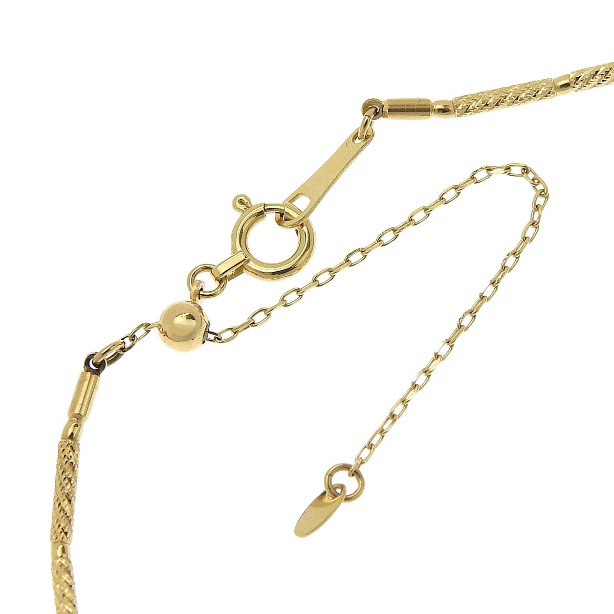 波浪链花朵钻石项链 D2.34 18K黄金