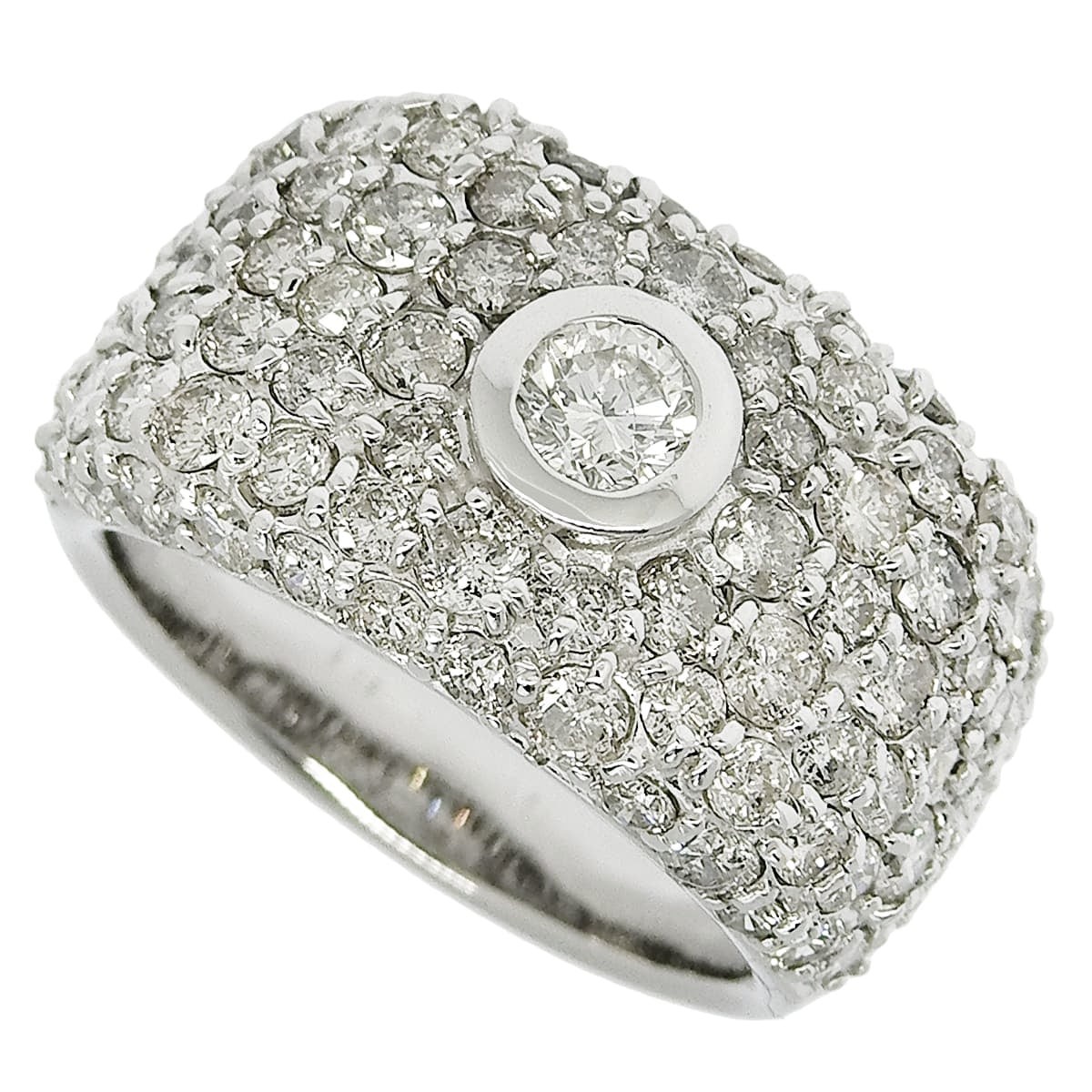 Pave Diamond Ring, 0.31 carats, 3.07 grams, 18K White Gold