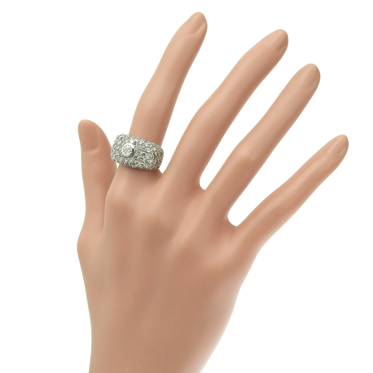 Pave Diamond Ring, 0.31 carats, 3.07 grams, 18K White Gold