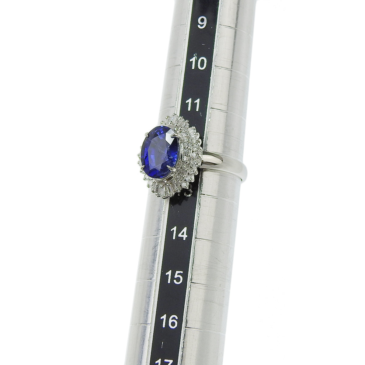 Sapphire and Diamond Ring, S3.22/D0.45, Platinum Pt900