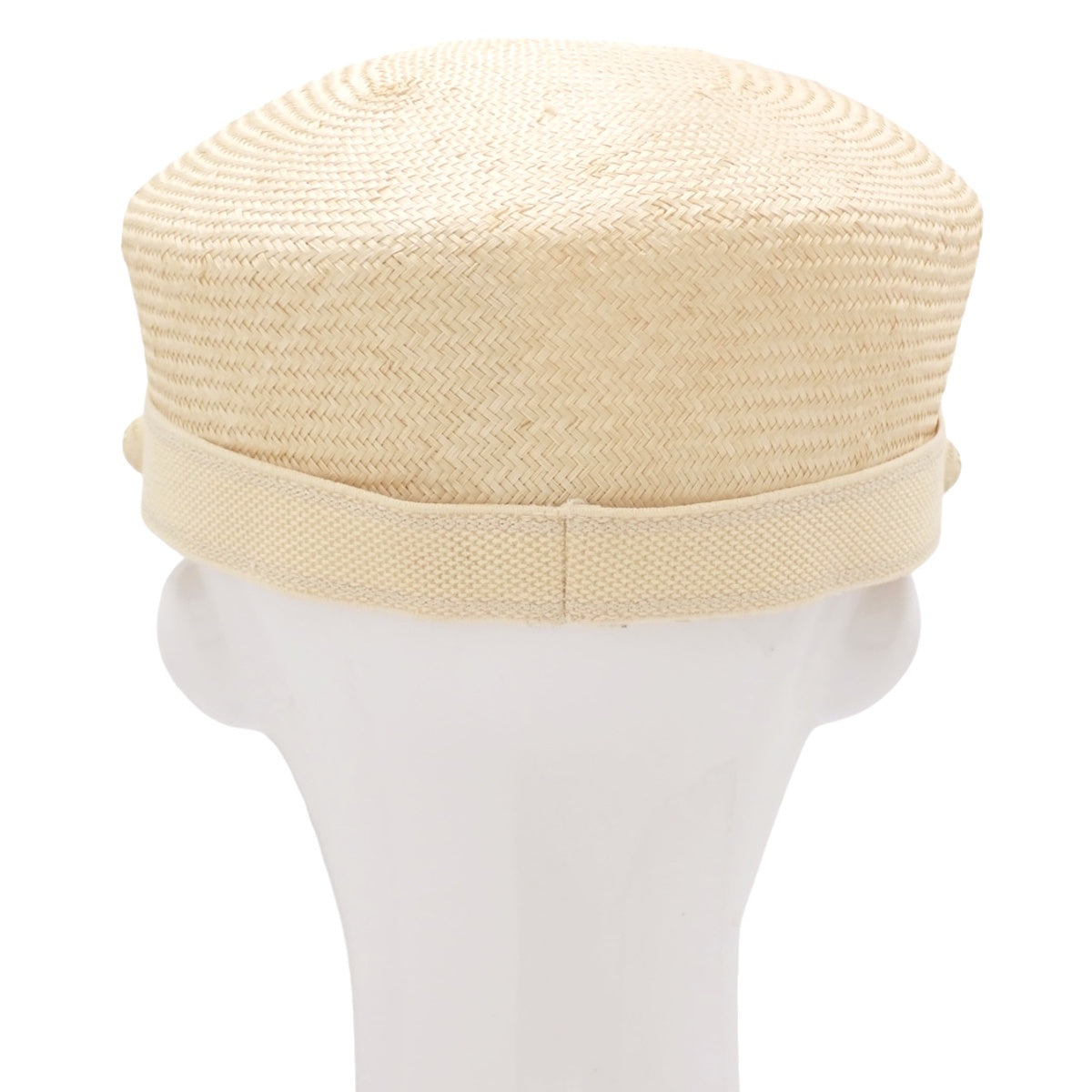 Straw Travel Cap, Size 57, Linen, Beige