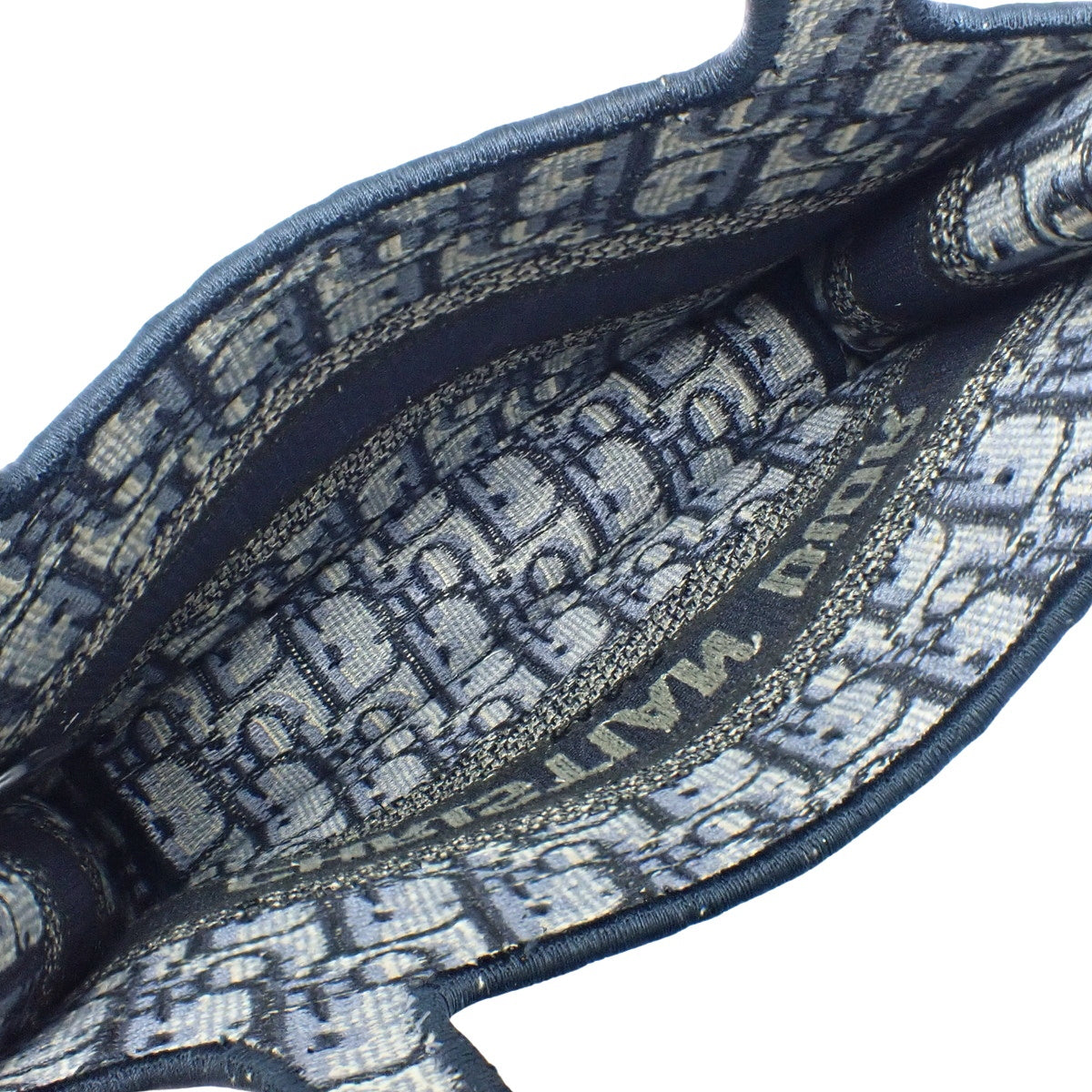 迷你斜纹帆布书包手提包海军蓝米色