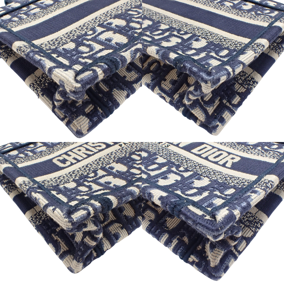 迷你斜纹帆布书包手提包海军蓝米色