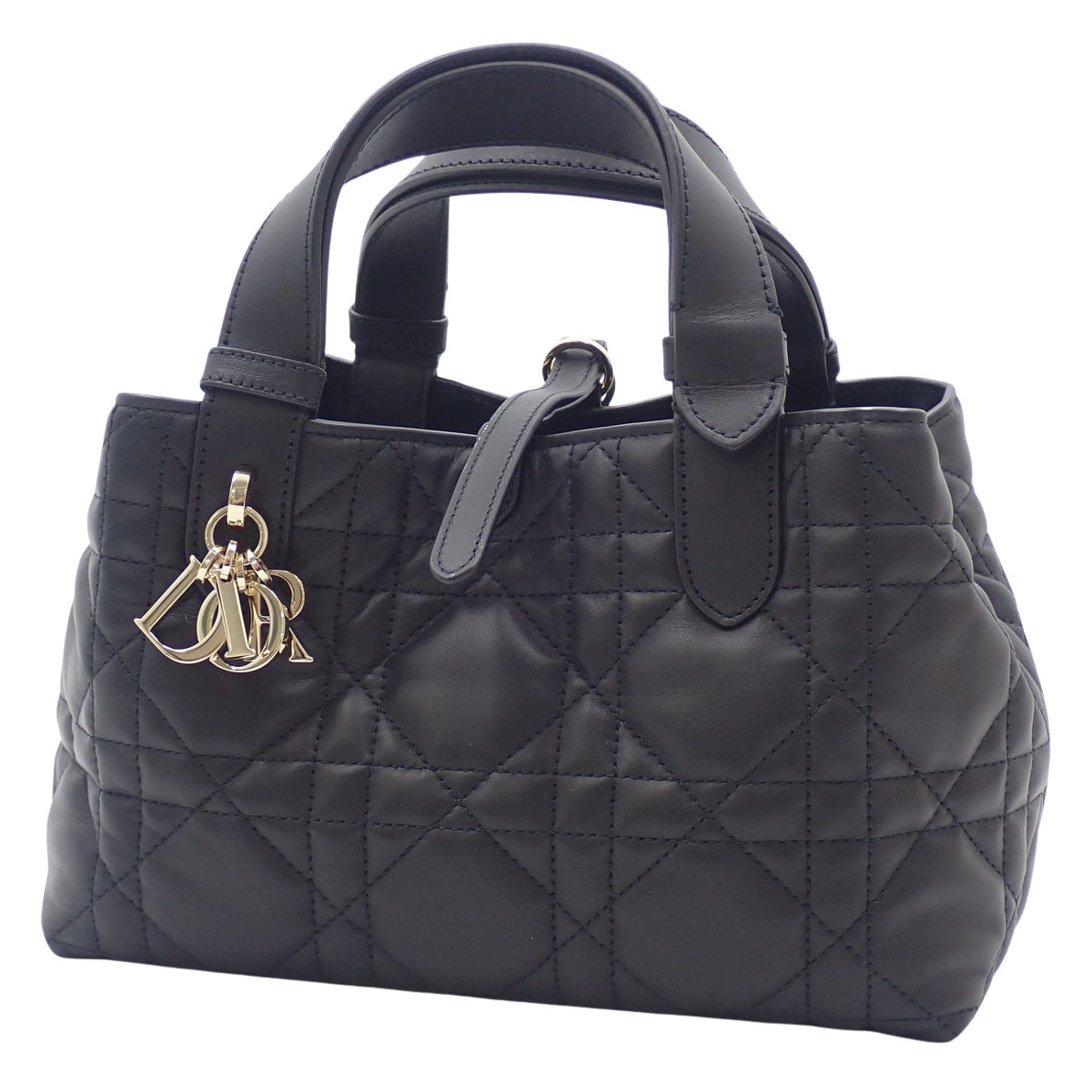 Macrocannage Toujours Small Bag in Calfskin, Black, M2822OSHJ