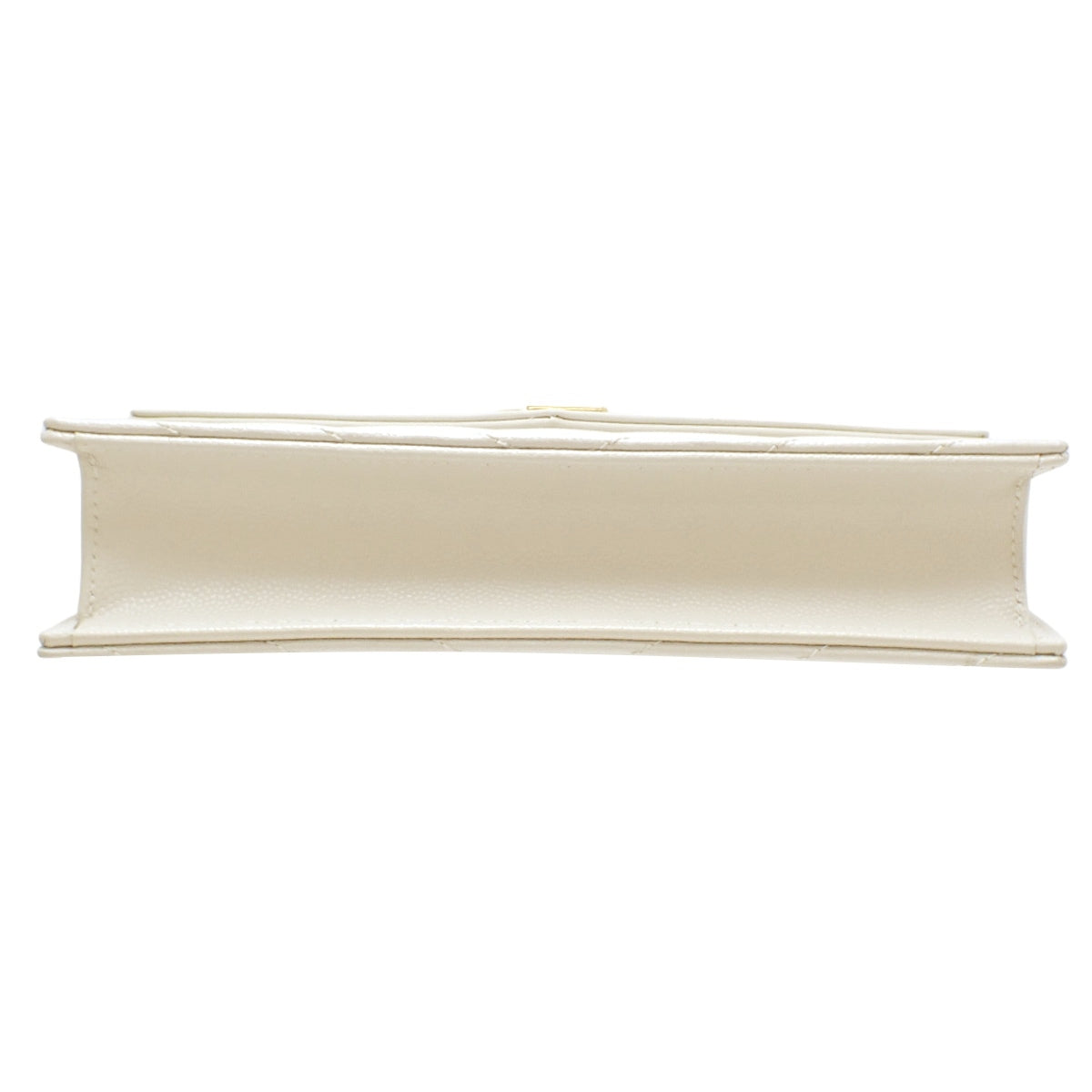 Cassandre Chain Wallet in Grain de Poudrel Leather, Off-White