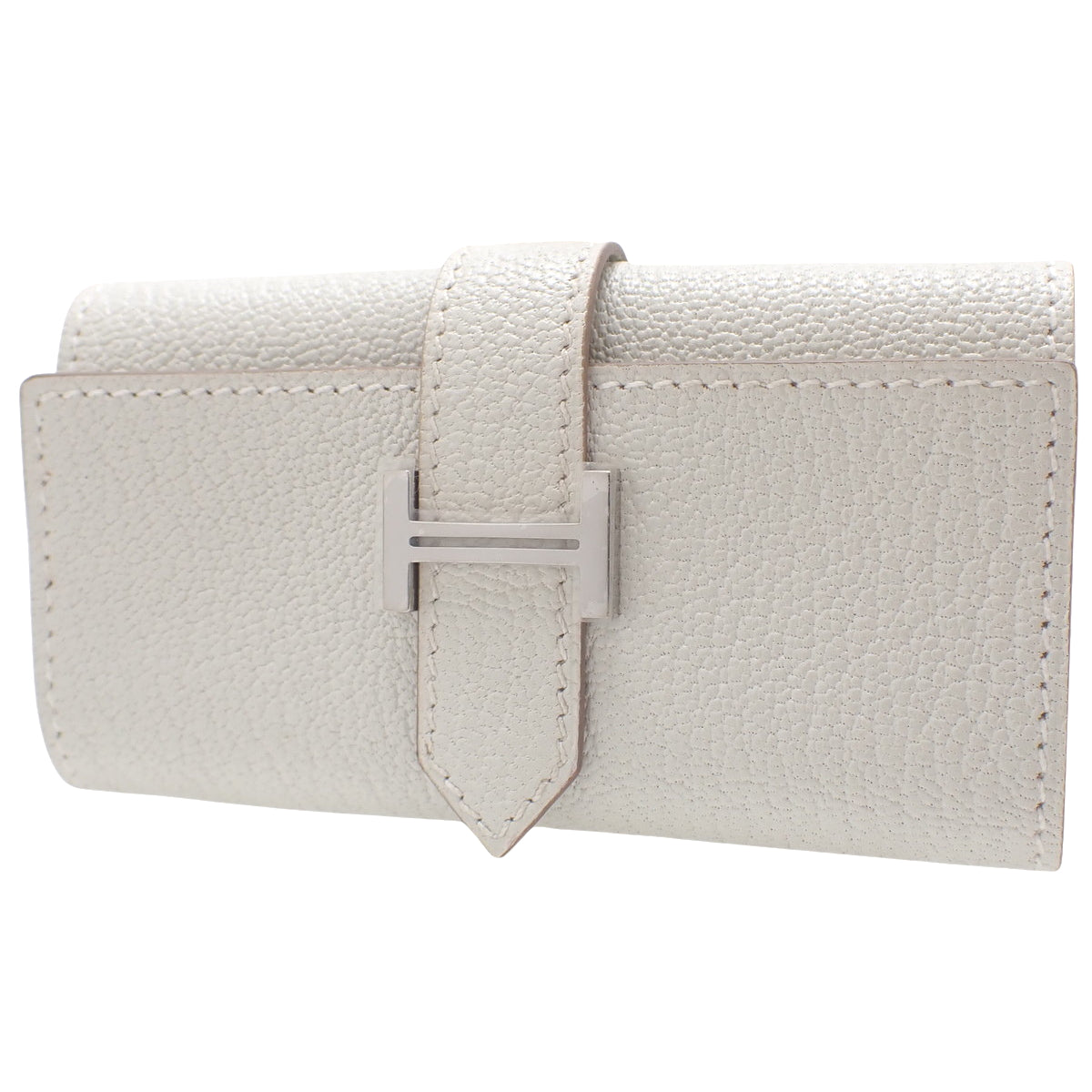 Bearn 钥匙包,Chevre,钯金配件,蘑菇色,B 印章