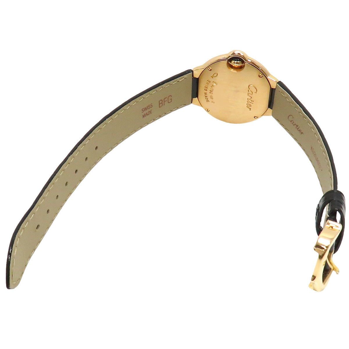 WJBB0019 Ballon Bleu 28mm PG/皮革石英表带