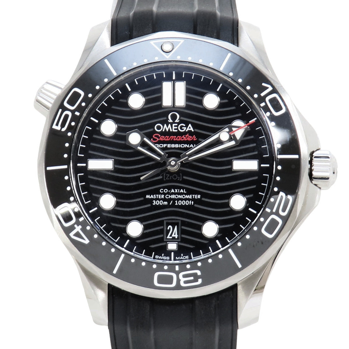 海马系列300米潜水表 210.32.42.20.01.001 精钢/橡胶表带 黑色 自动上链