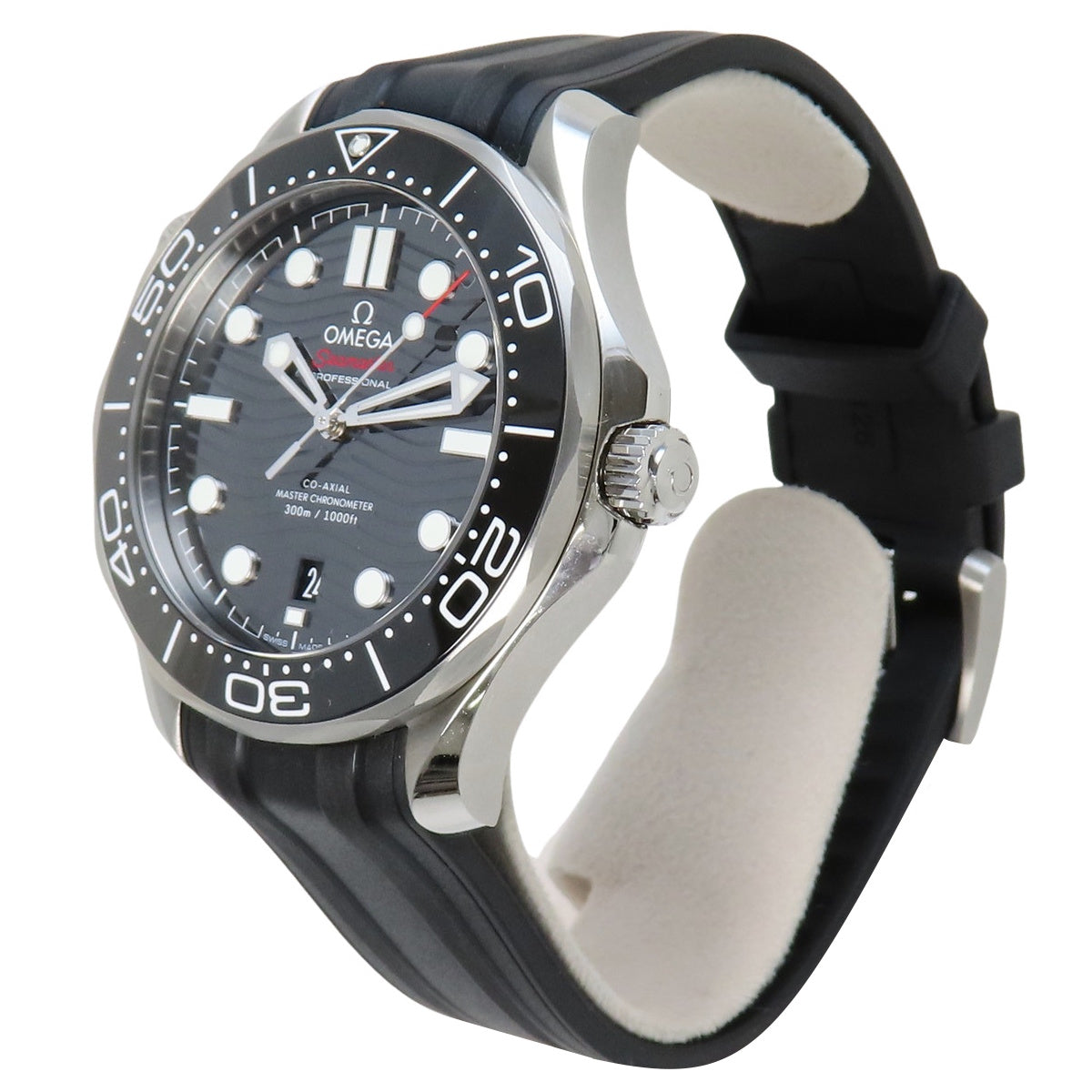 海马系列300米潜水表 210.32.42.20.01.001 精钢/橡胶表带 黑色 自动上链