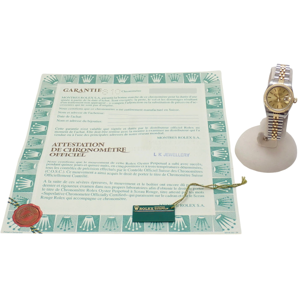 69173 日志型腕表 YG/SS S号 自动上链 香槟金