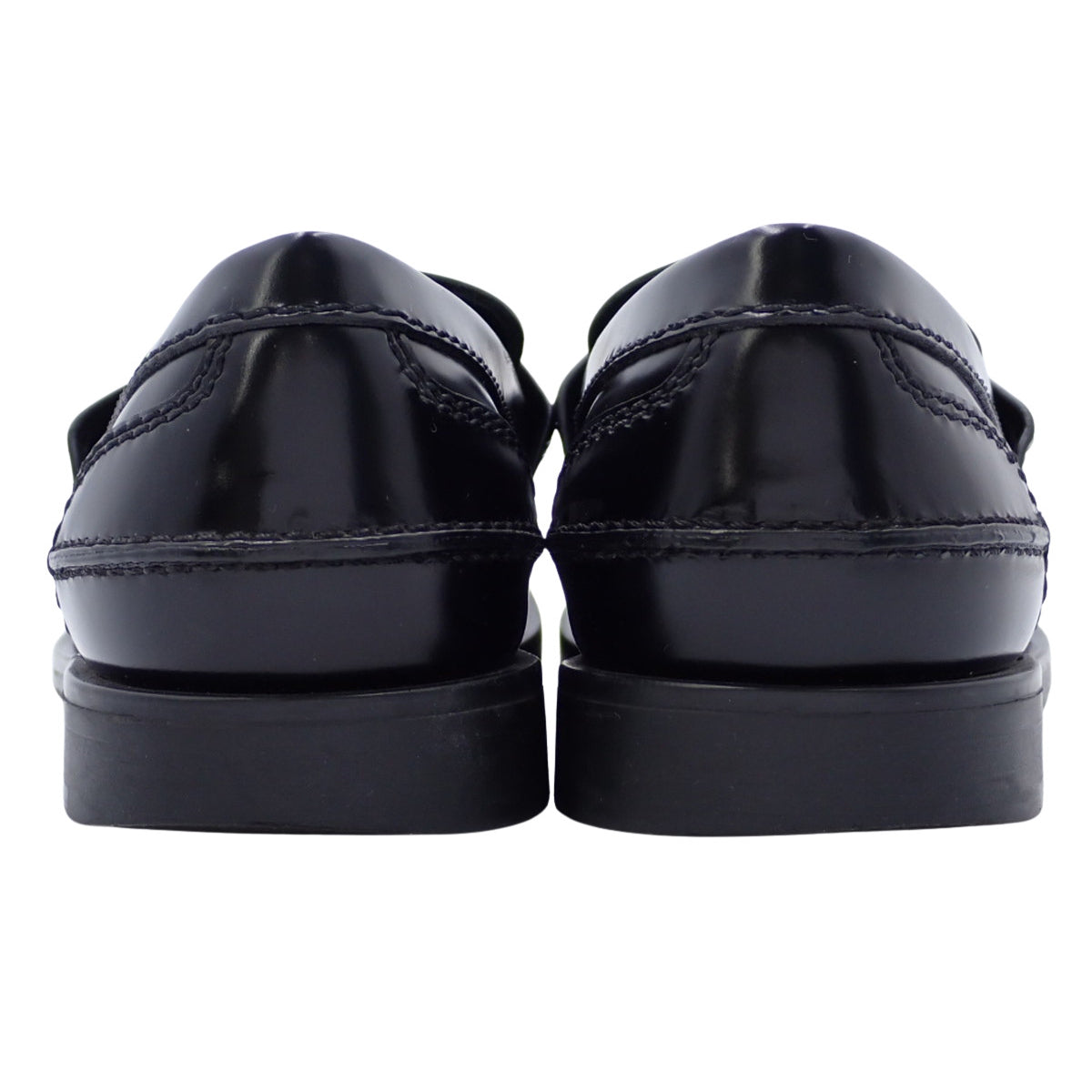 Brushed Leather Penny Loafers, Size 37 1/2, Black