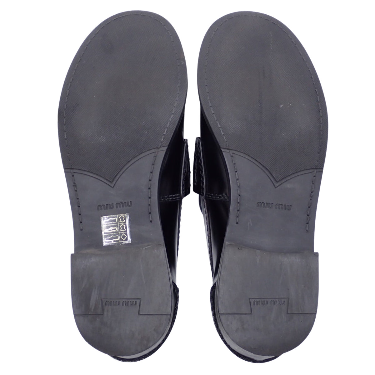 Brushed Leather Penny Loafers, Size 37 1/2, Black