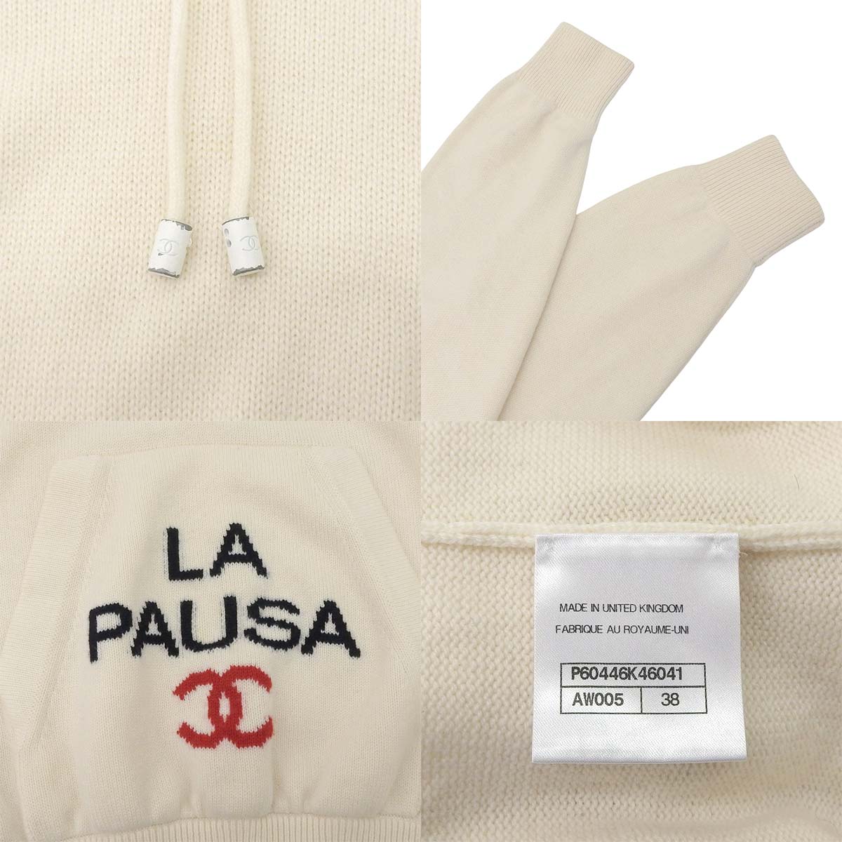 LA PAUSA Knit Hoodie, Size 38, P60