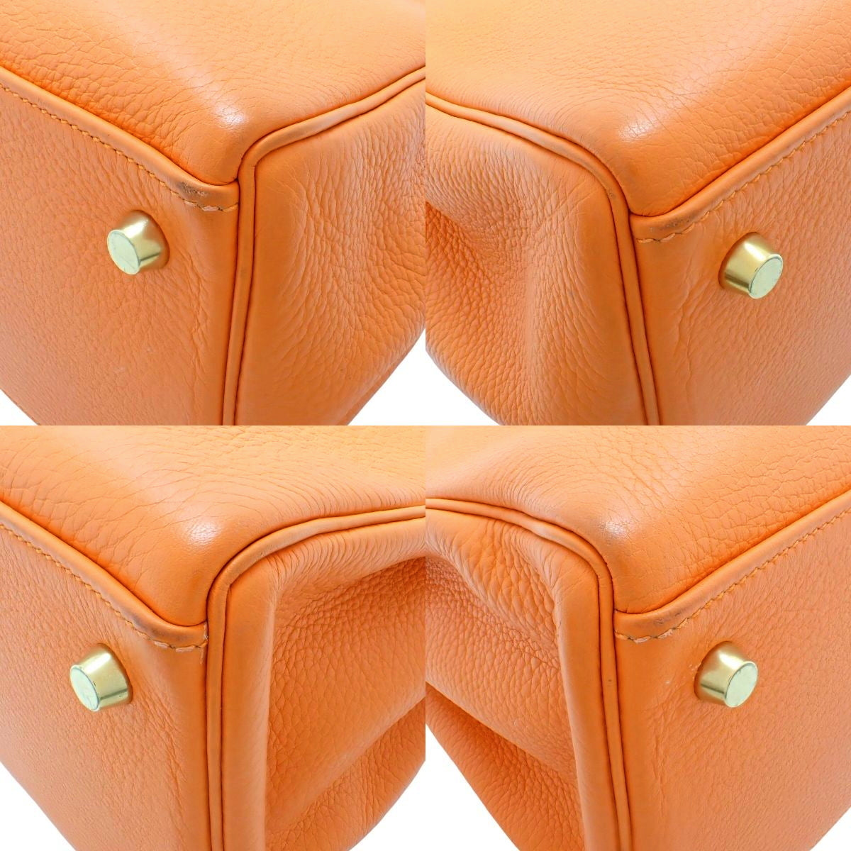 Kelly 35 (inner-stitched) Toron Clematis Orange, gold hardware, □H stamp.